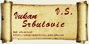 Vukan Srbulović vizit kartica